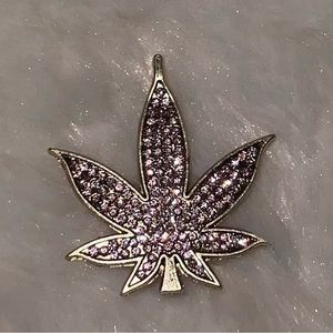 Pink Leaf Gold Croc Charm